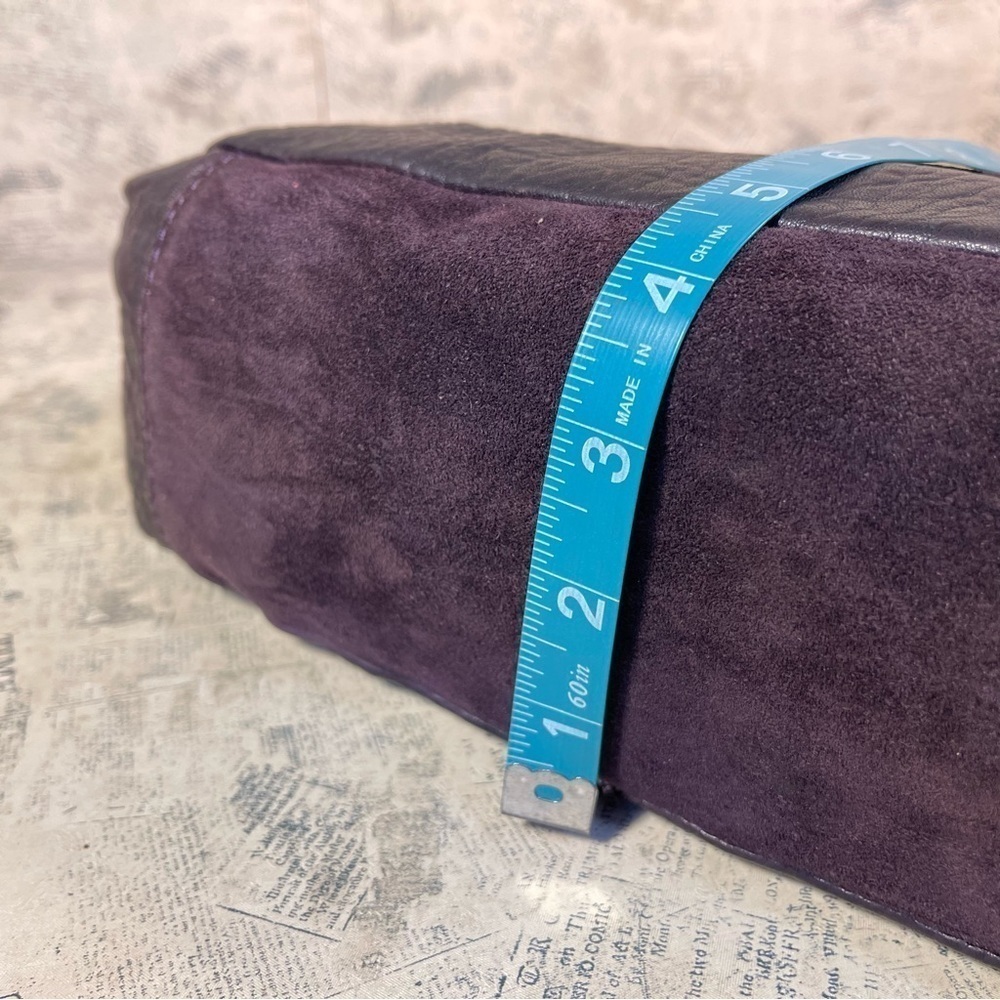 Innue leather purple and tan rustic hobo shoulder bag made in Italy - Picture 12 of 12